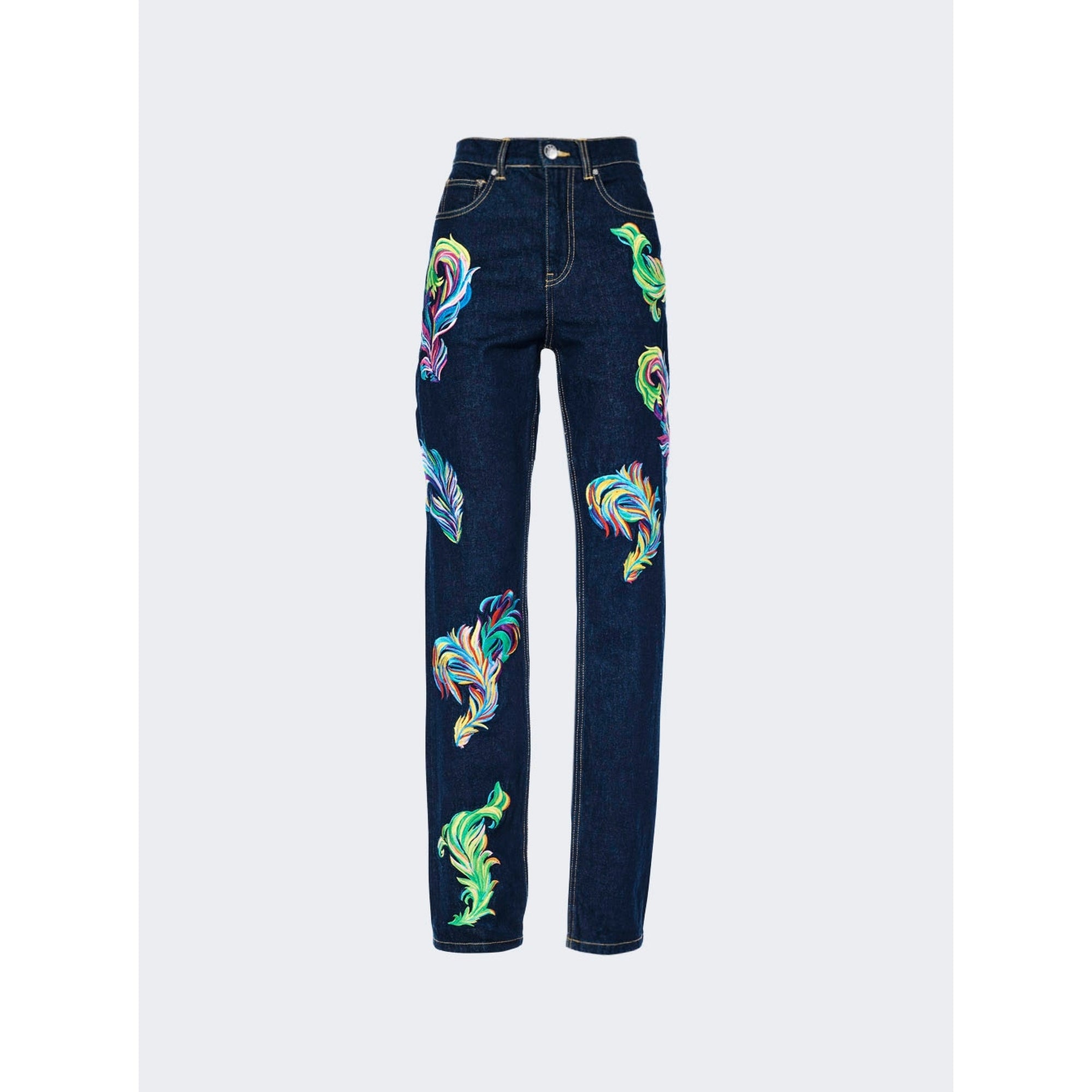 Area | Women | Embroidered Feather Jeans