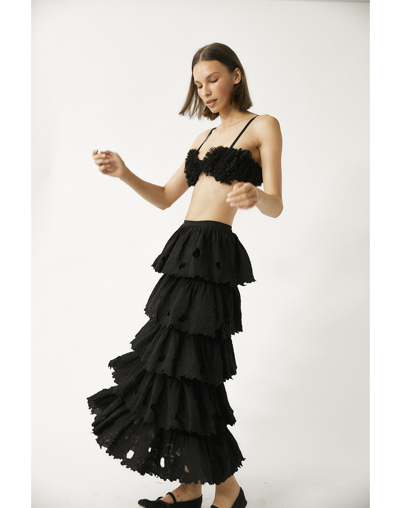 Ares Embroiderd Skirt | Black