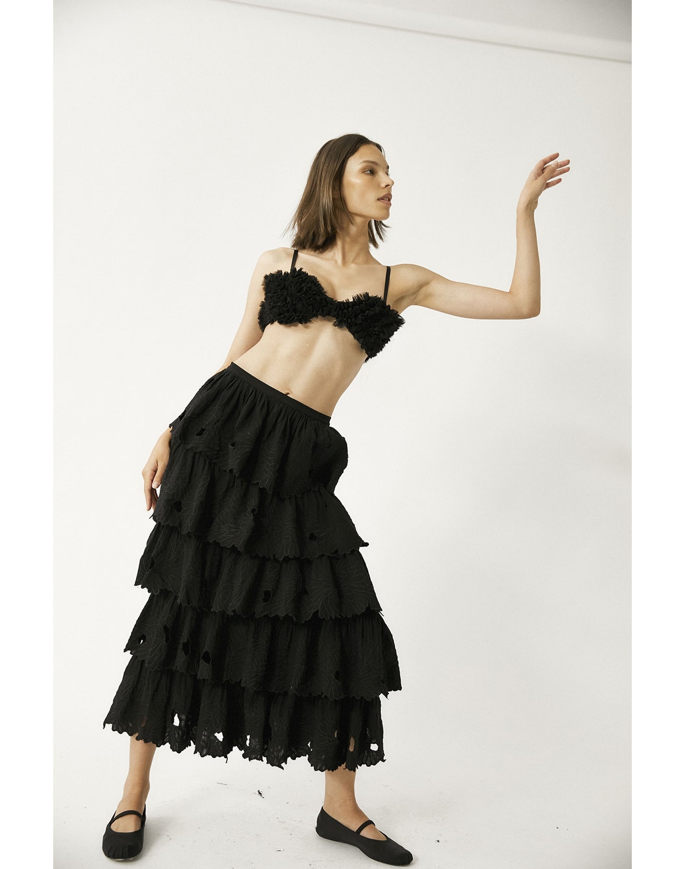 Ares Embroiderd Skirt | Black