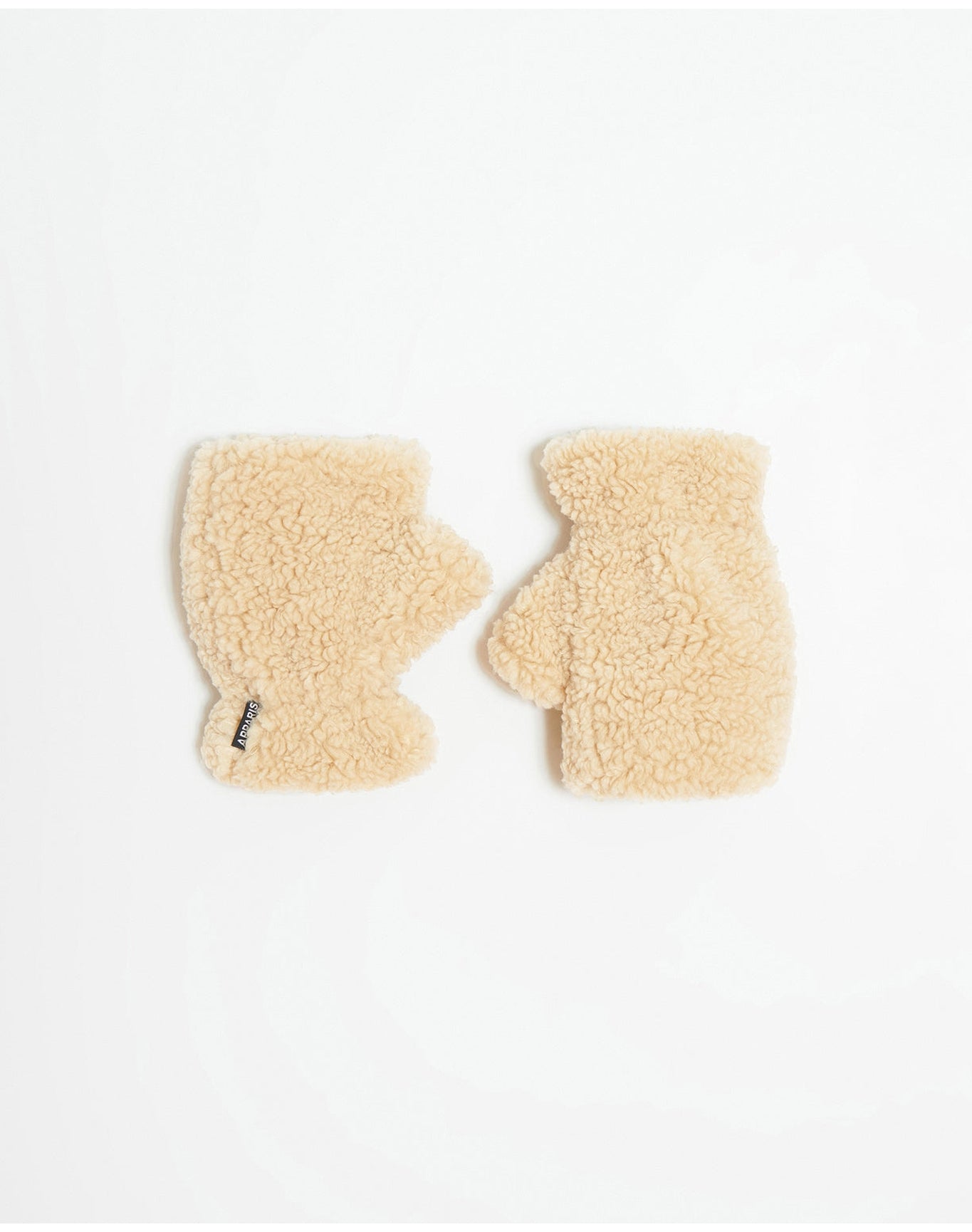 Ariel Bouclette Fingerless Gloves | Sand