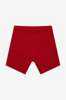 Ariel cable knit shorts red heartstrings