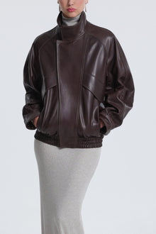 Ariste | Fluid Leather Jacket | Rich-Brown