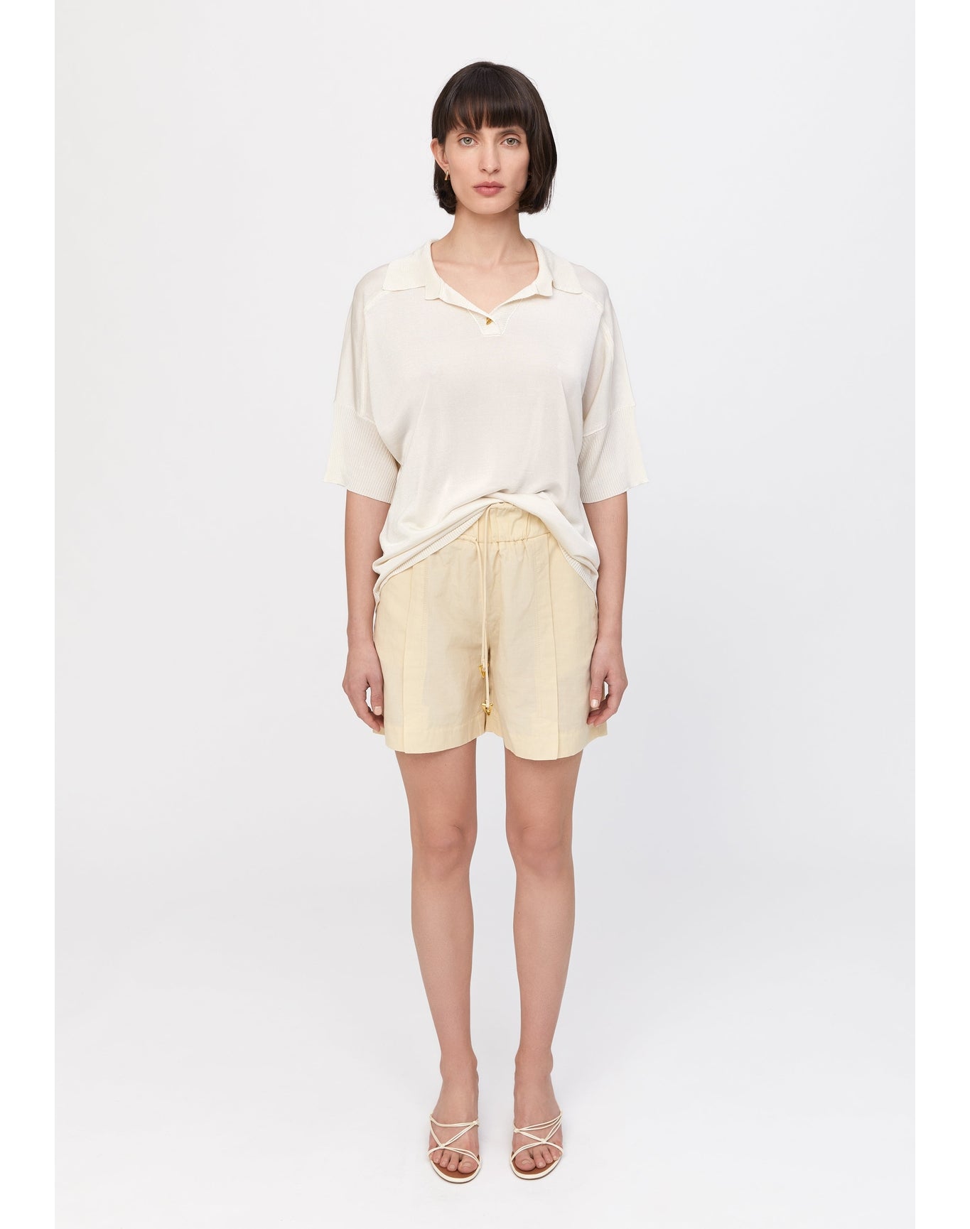 Arizona | Slinky Polo Top | Creme