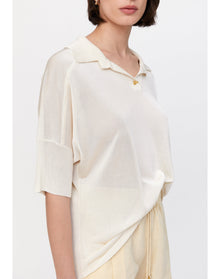 Arizona | Slinky Polo Top | Creme