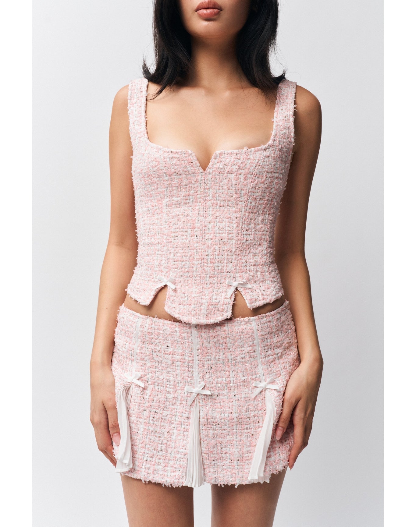 Arlo Corset | Baby Pink Tweed