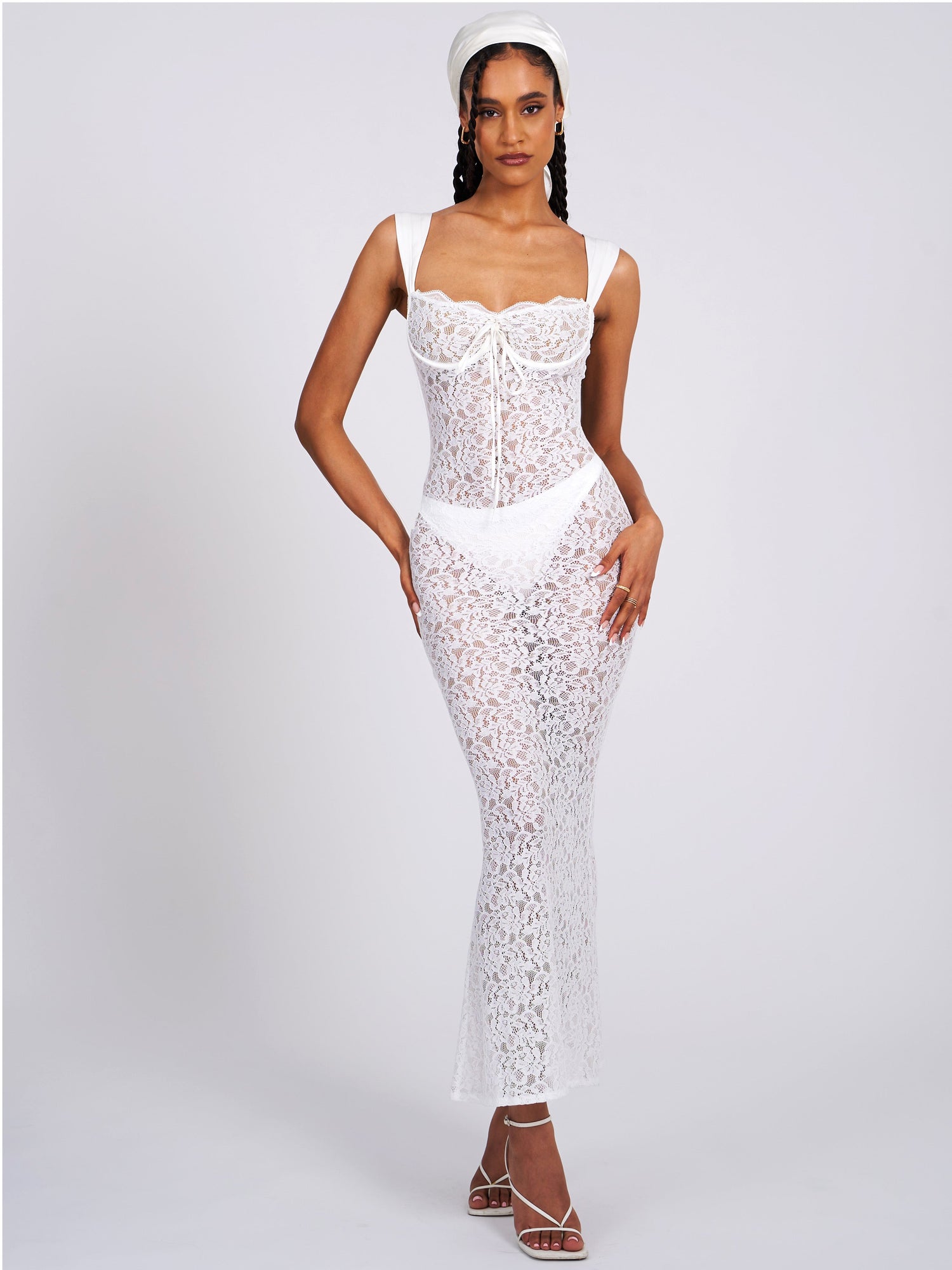 Veronica Lace Maxi Dress | White