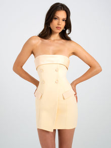 Dalilah Butter Double Breast Mini Dress | Yellow