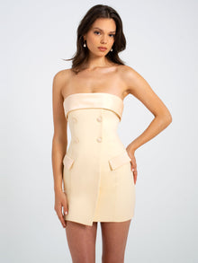 Dalilah Butter Double Breast Mini Dress | Yellow