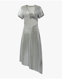 Asymmetrical Cutout Dress | Silver
