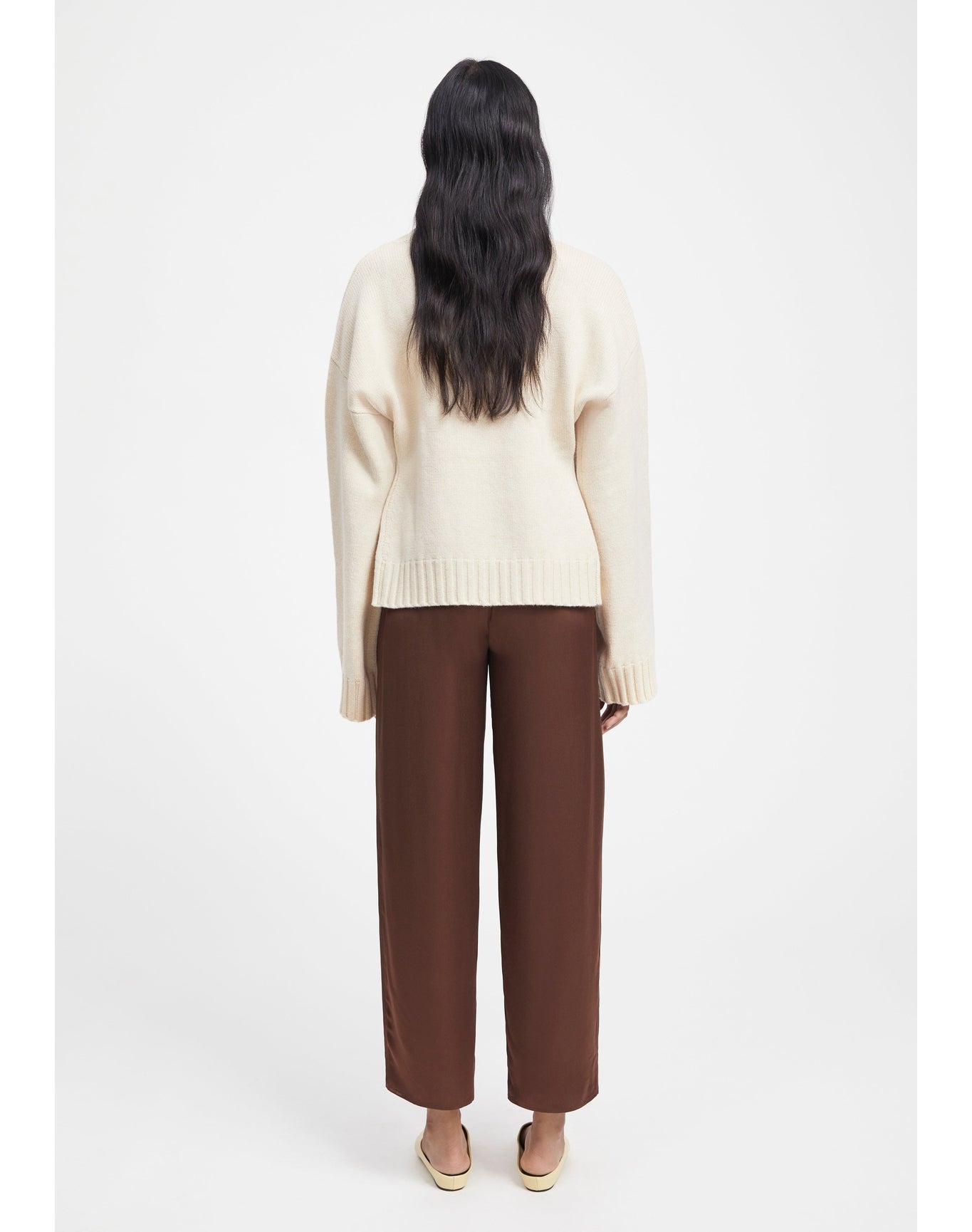 Aurella | Drawstring Satin Pants | Chocolate