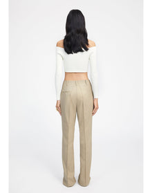 Aves | Slim Tailored Wool Pants | Clay