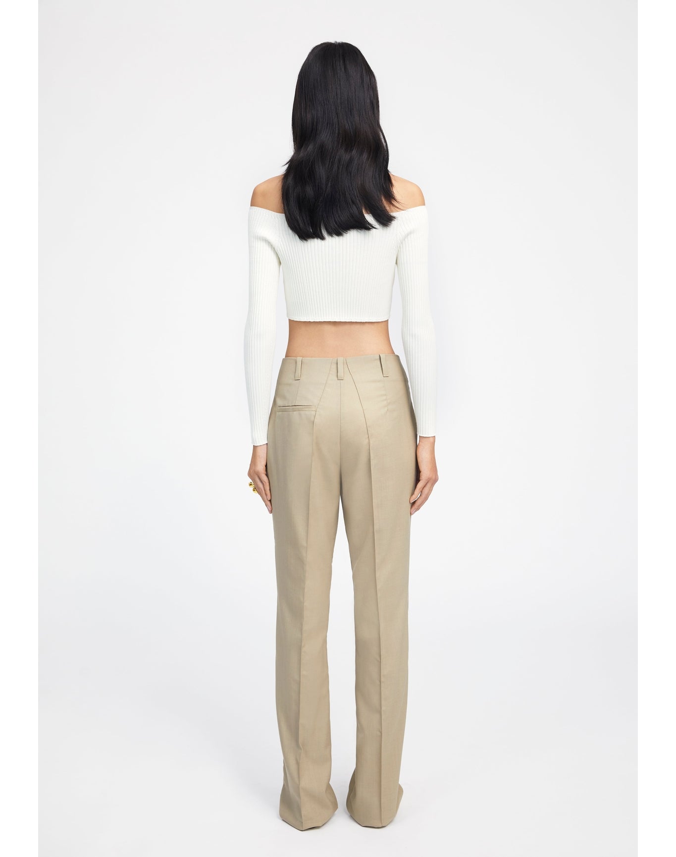 Aves | Slim Tailored Wool Pants | Clay