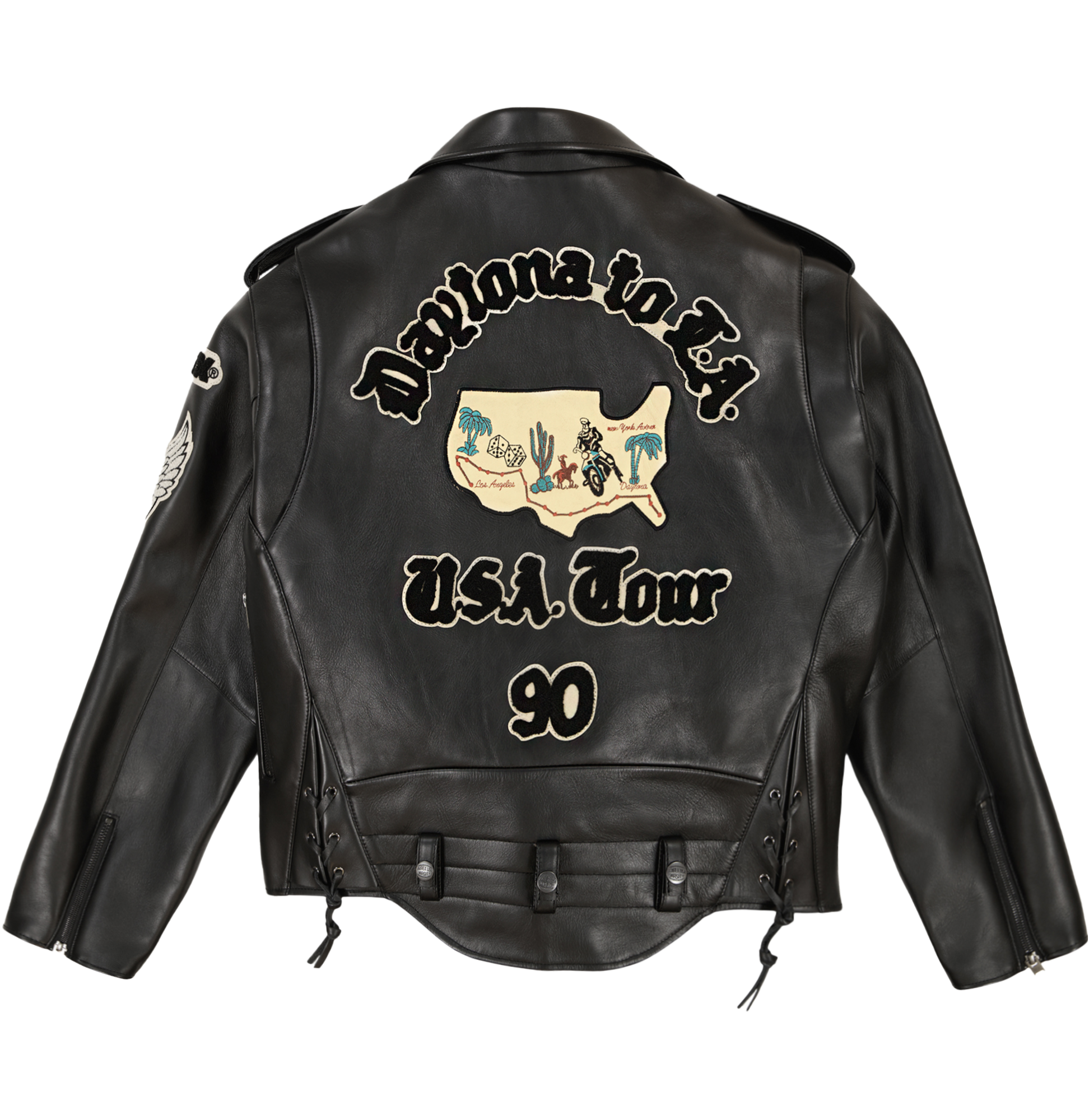 Usa Tour Motorcycle Jacket | Black