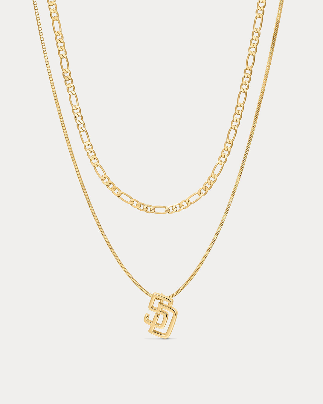 Bijoux Sport by Luv Aj MLB Double Chain Logo Necklace | San Diego Padres | Gold