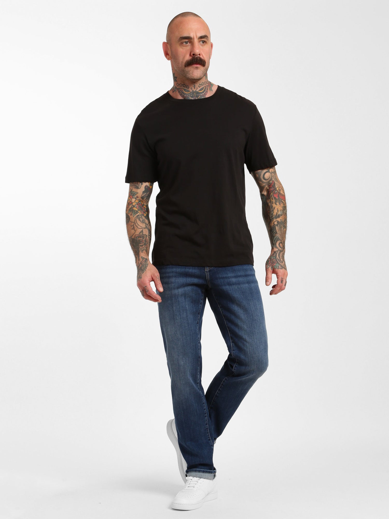 Mens | Franklin Athletic Fit Jeans | Dark Distressed Denim