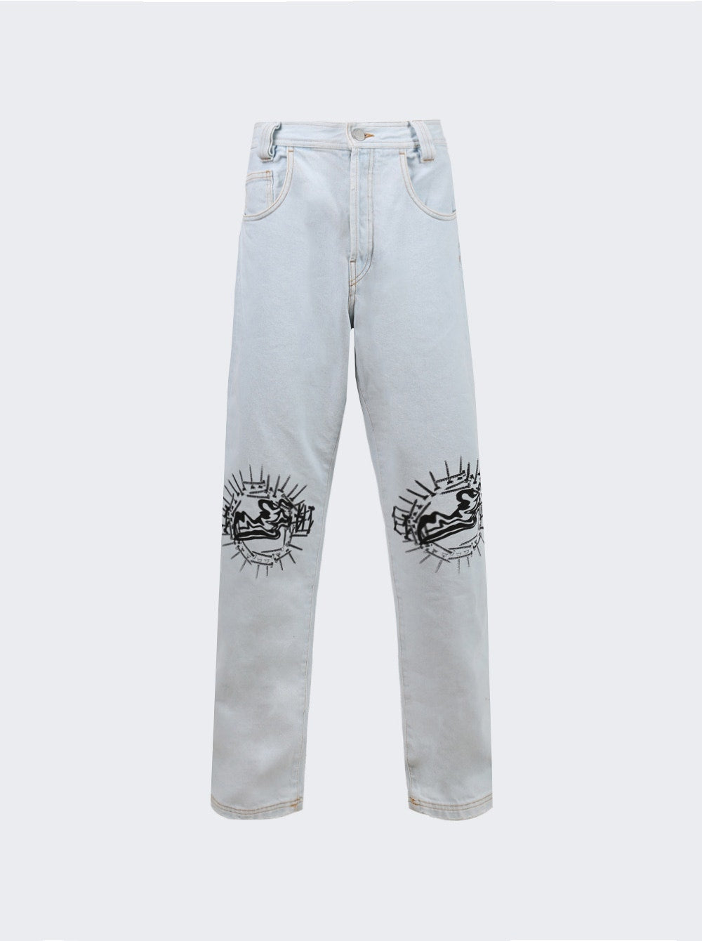 Men | 44 LABEL GROUP | Straight Light Denim Pants | Baby Blue