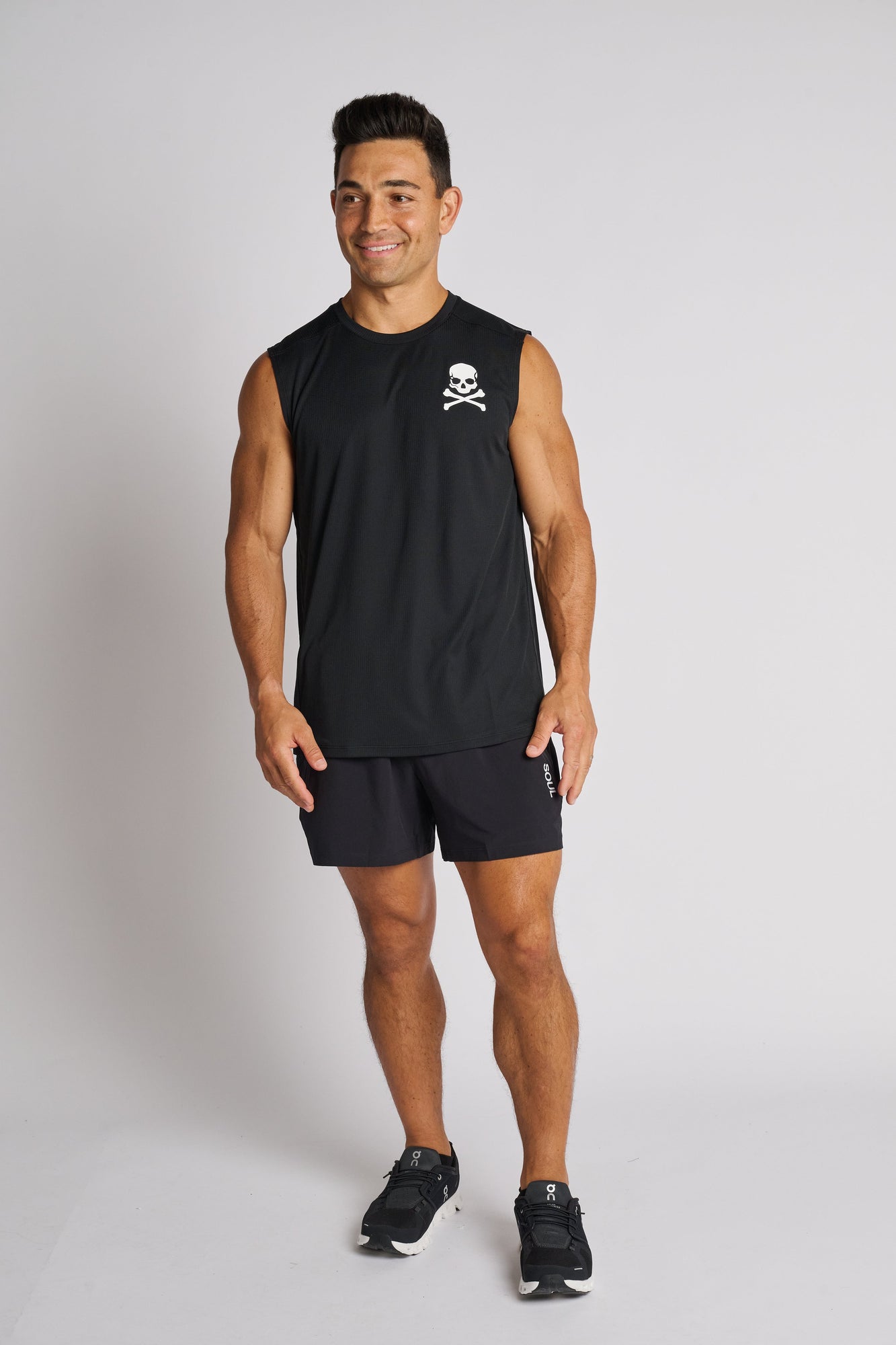 Men | Soul By SoulCycle | Propel Tank Skull | Black