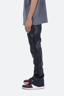 B169 Leather Flare Pants | Black