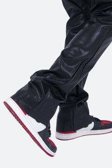 B169 Leather Flare Pants | Black