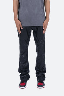 B169 Leather Flare Pants | Black