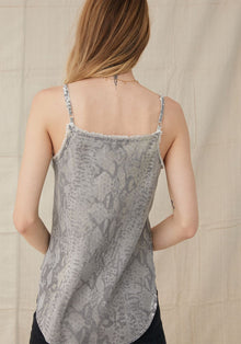 Frayed Cami| Hand Paint Snake Print