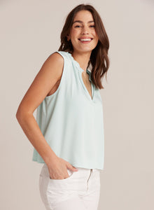 Ruffle Neck Tank | Sea Foam