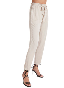 Belted Trouser - Ivory Champagne