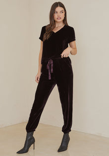 Pleat Front Jogger - Currant