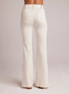 Cleo | Side Slit Jean | Ecru White