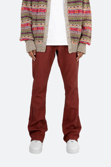 B460 Leather Flare Pants | Burgundy