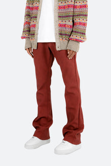 B460 Leather Flare Pants | Burgundy