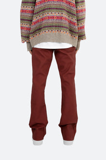 B460 Leather Flare Pants | Burgundy