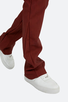B460 Leather Flare Pants | Burgundy
