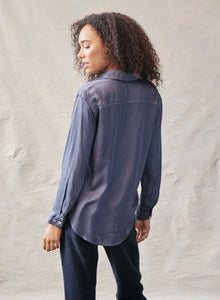 Long Sleeve Oversized Shirt - Smoke Shadow