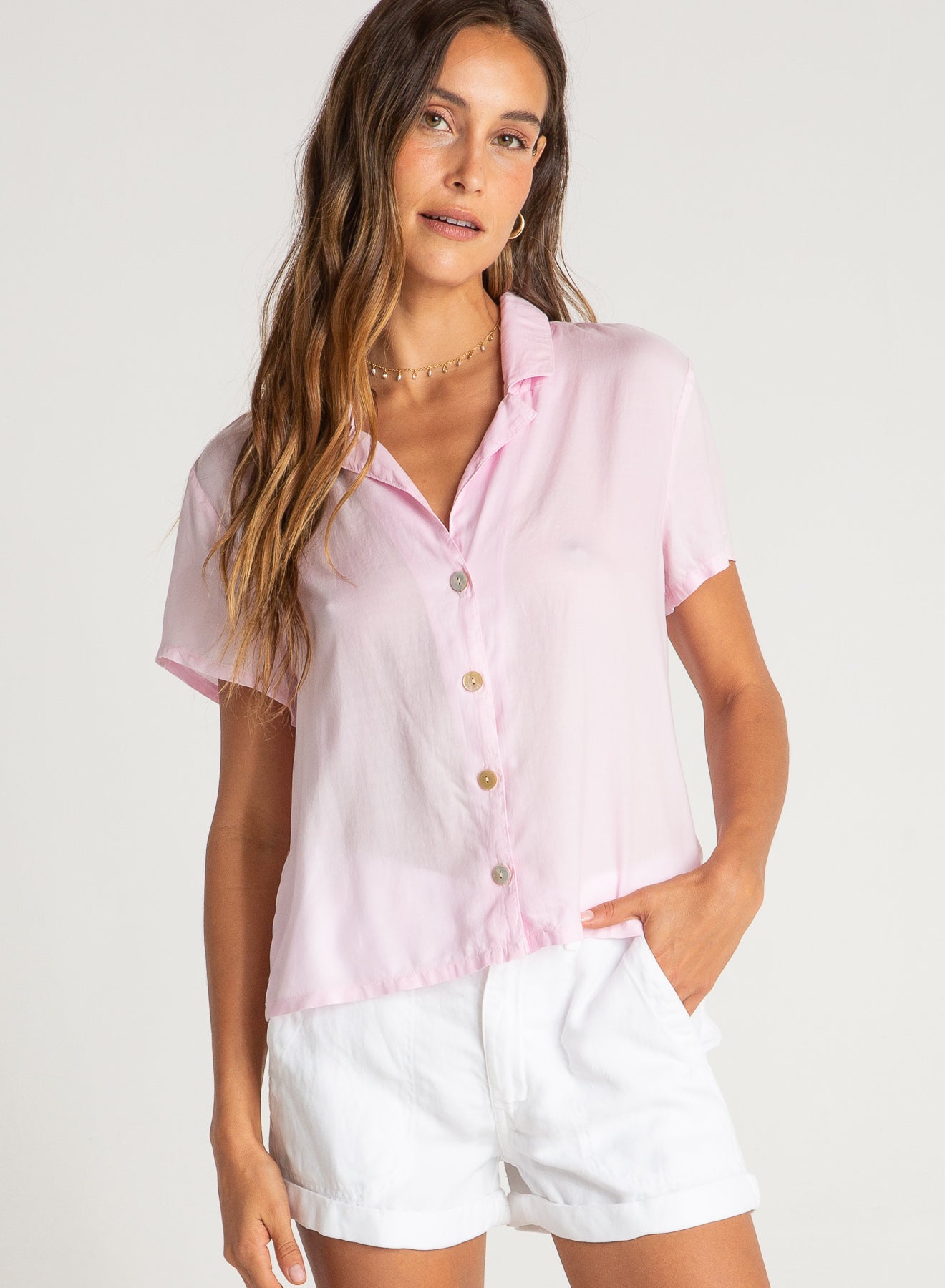 Short Sleeve Shirt | Rose Petal