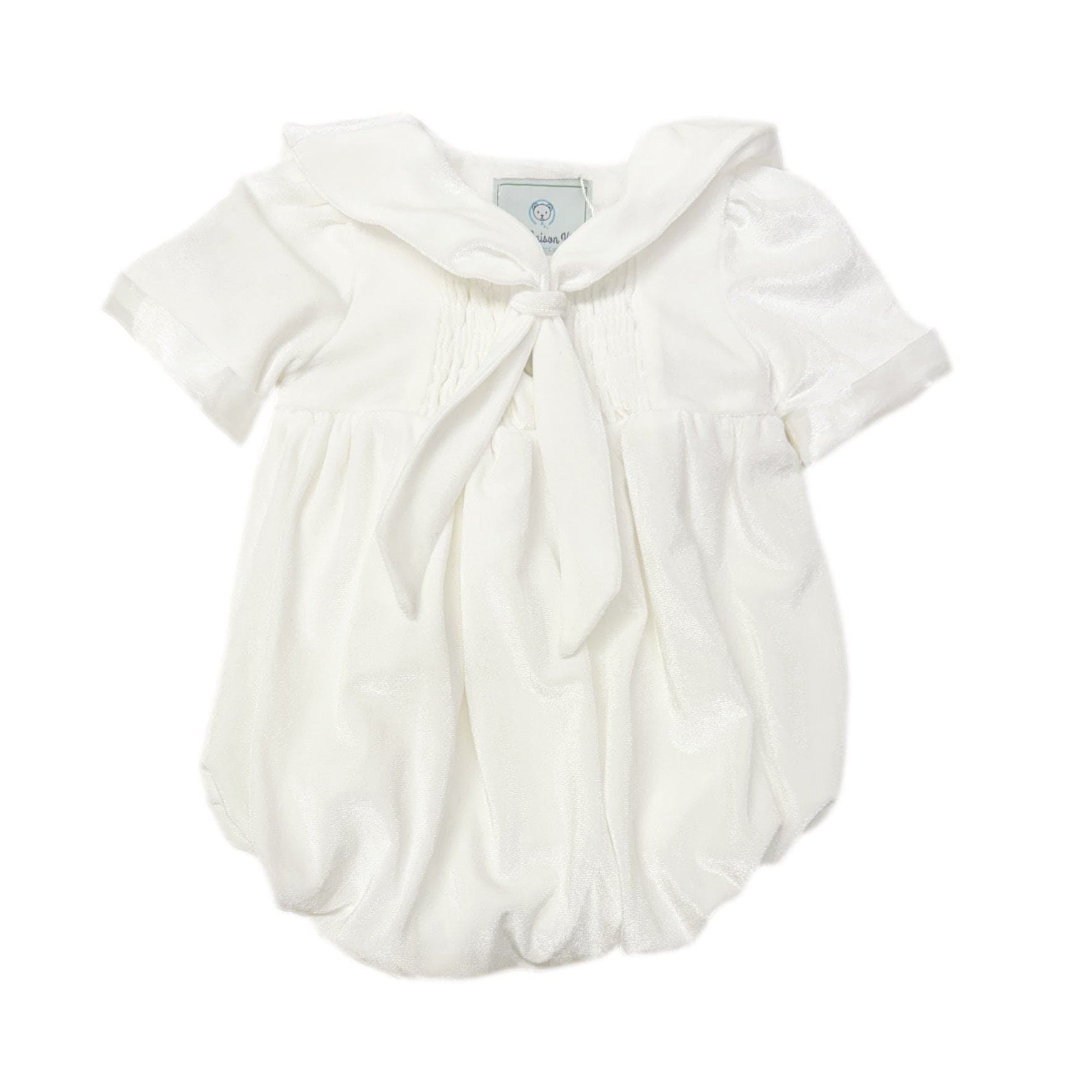 Unisex | Helenus Velour Romper | Ivory