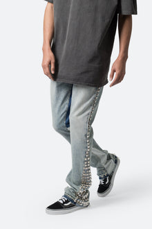 B572 Studded Flare Denim | Blue