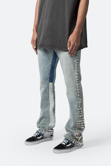 B572 Studded Flare Denim | Blue
