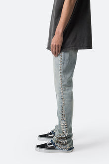 B572 Studded Flare Denim | Blue