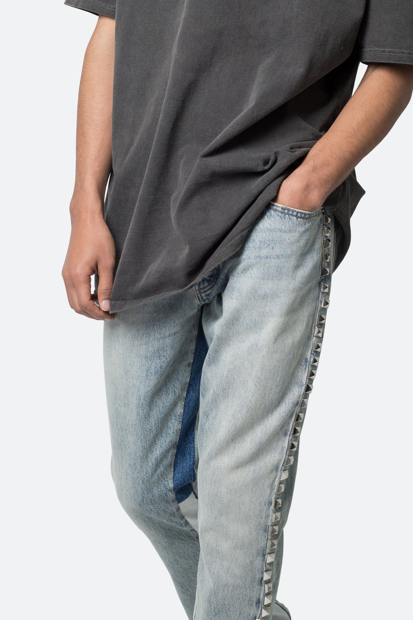 B572 Studded Flare Denim | Blue