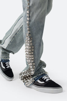 B572 Studded Flare Denim | Blue