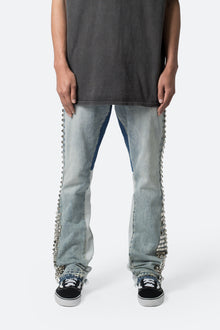B572 Studded Flare Denim | Blue