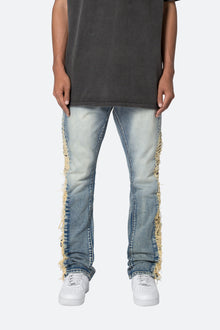 B586 Distressed Flare Denim | Blue