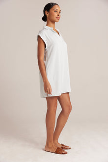 Cap Sleeve V|Neck Dress| White