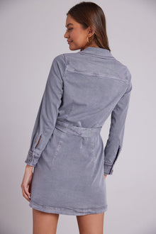 Kennedy - Flap Pocket Shirt Dress - Grey Shadow