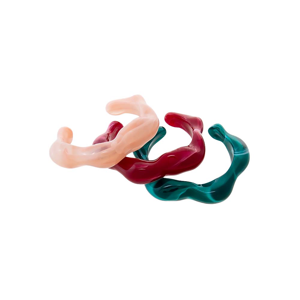 Color Pop Wave Resin Bangle Set - Adina's Jewels