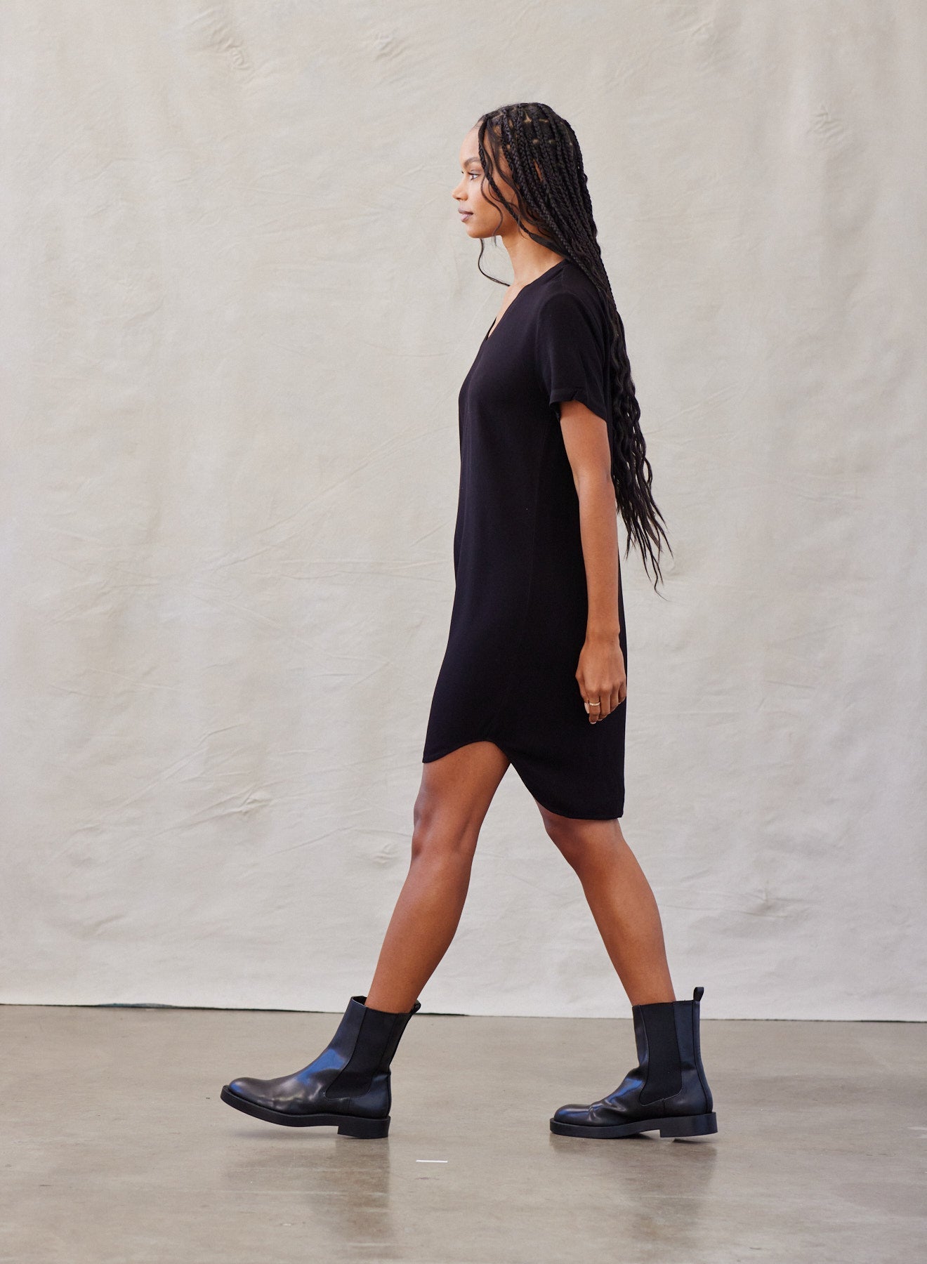 V Neck Dress | Vintage Black