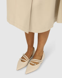 Women | Begin Again Buckled Flat | Beige