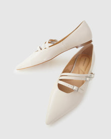 Women | Begin Again Buckled Flat | Beige