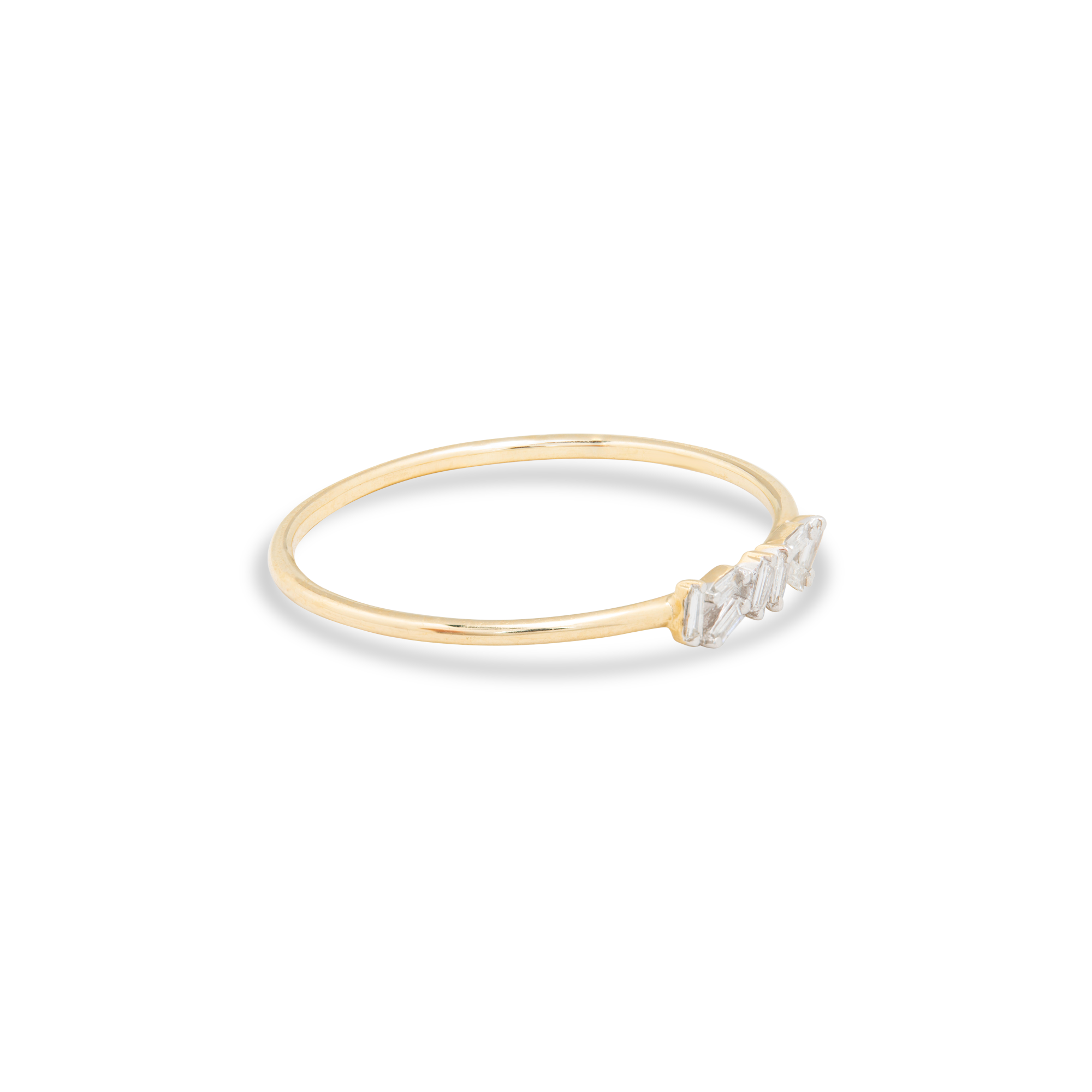 Baguette Diamond Cluster Ring | 10K Solid Yellow Gold